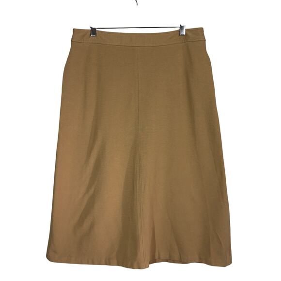 J Jill Knit A Line Midi Skirt Career Casual Tan Heavy Knit - 14 - Picture 1 of 5